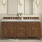 James Martin Vanities Lorelai 72"Double Vanity in Mid-Century Walnut with 3 cm Carrara White Marble Top, , large