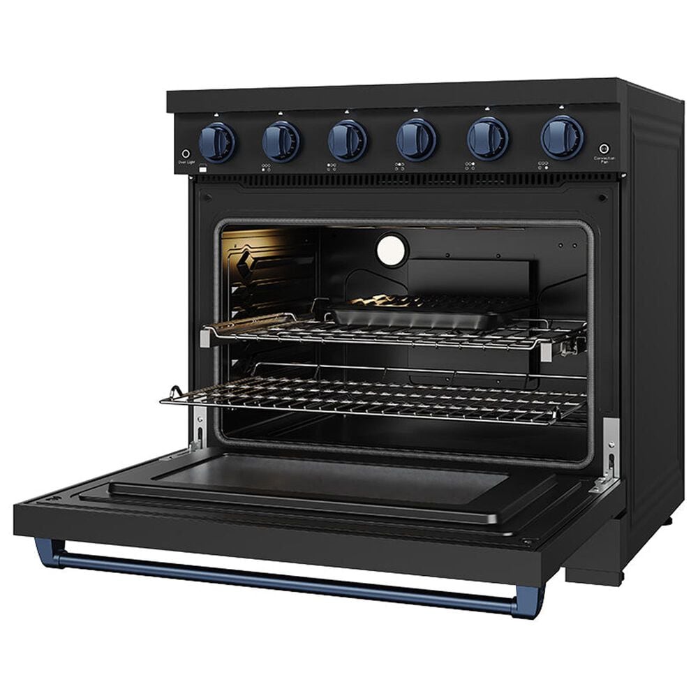 Thor Kitchen Gordon Ramsay 6 Cu. Ft. Professional Freestanding Electric Range with Blue Handle Kit in Black, , large