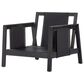 HOMLUX Outdoor Club Chair with Black Textilene Accents in White, , large