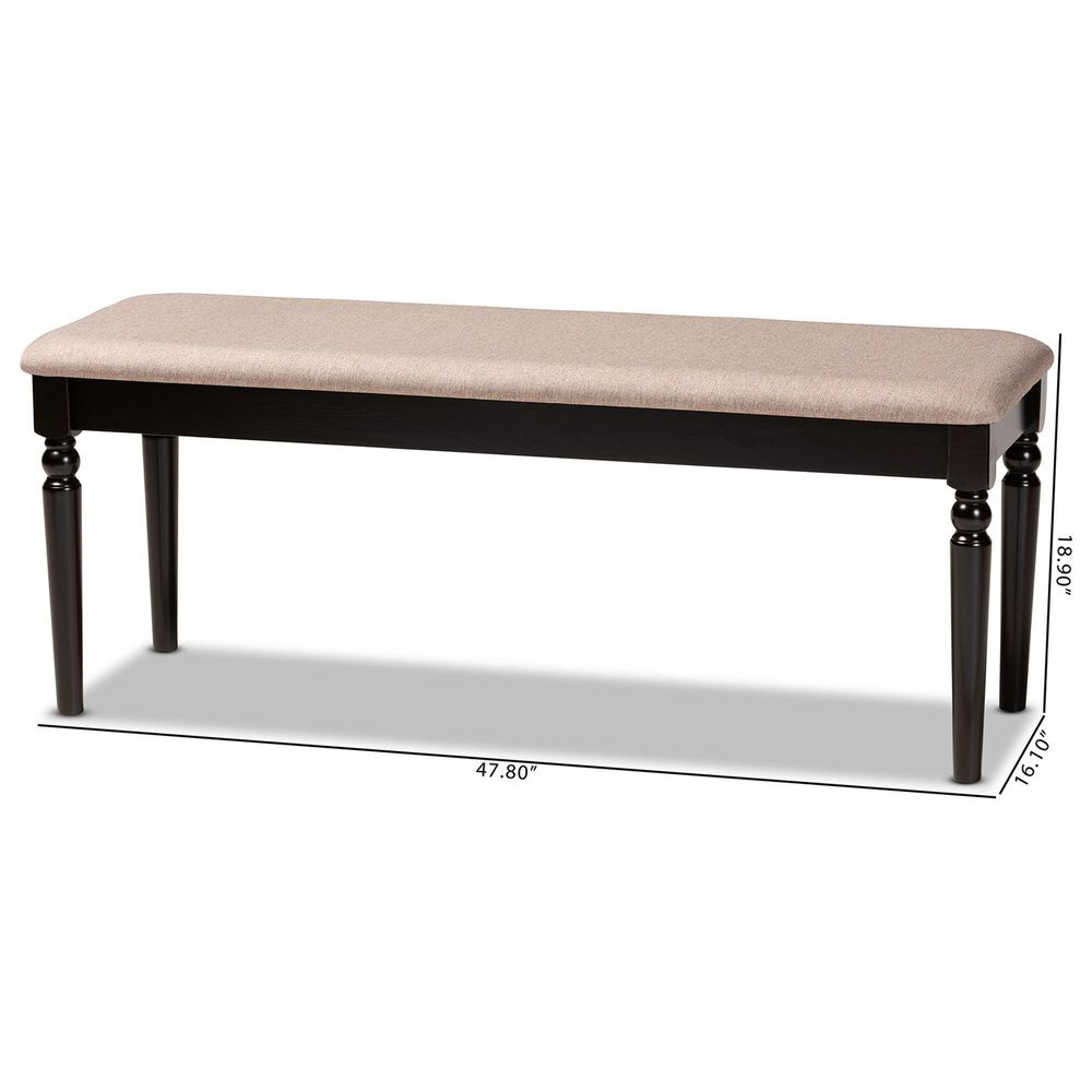 Baxton Studio Giovanni Dining Bench in Dark Brown, , large