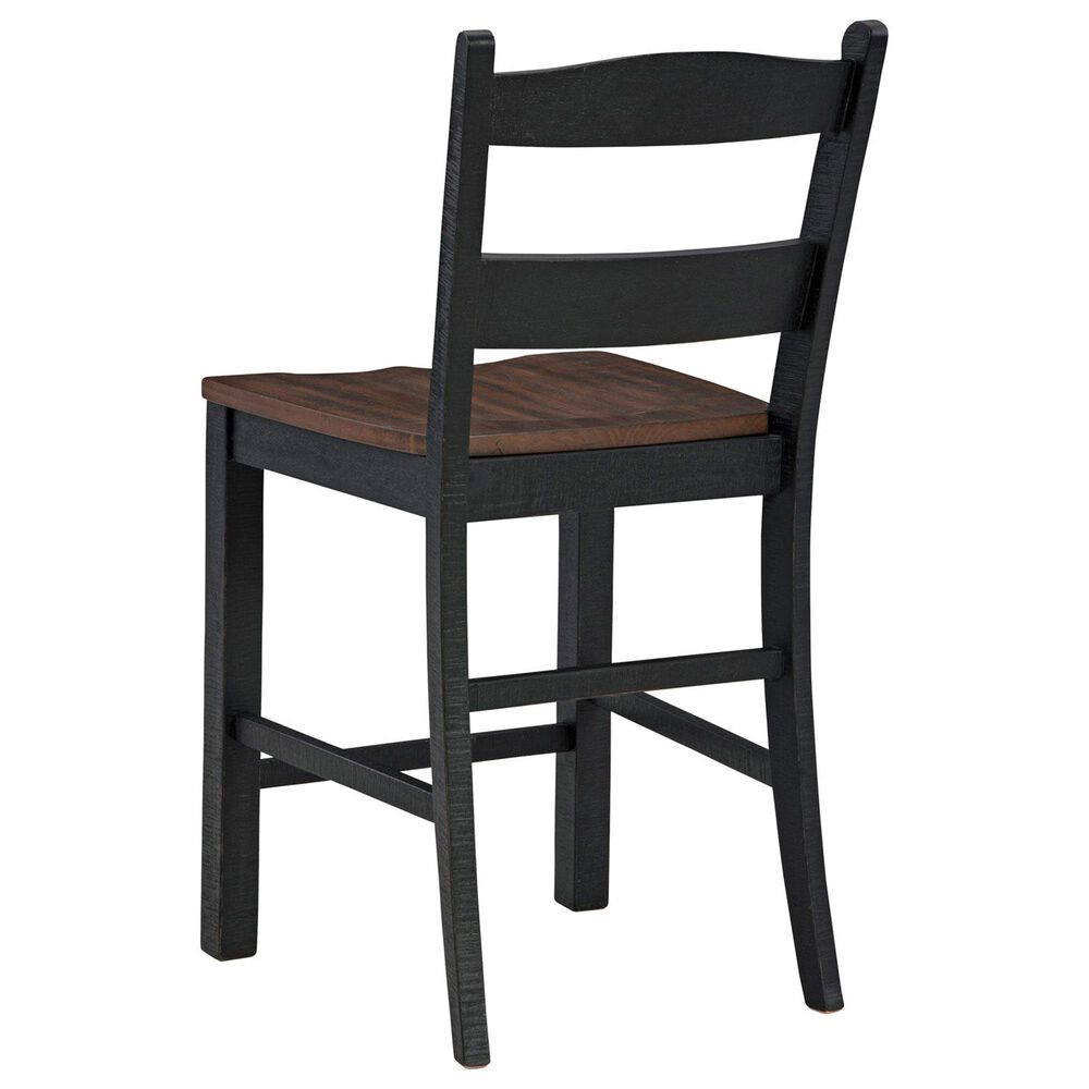Ashley Valebeck Bar Stool in Distressed Black and Brown, , large