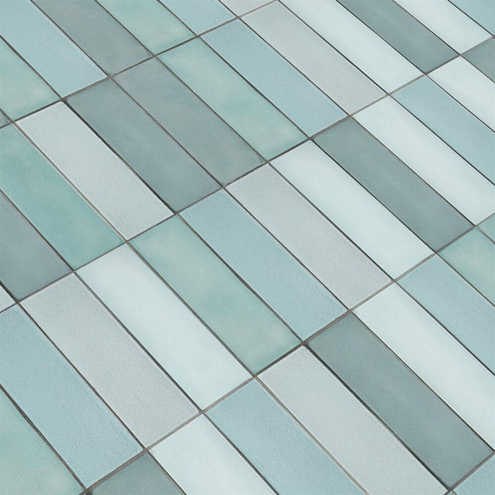 Soho Studio ColorHues Ocean Blend 2" x 8" Cement and Lava Stone Tile, , large