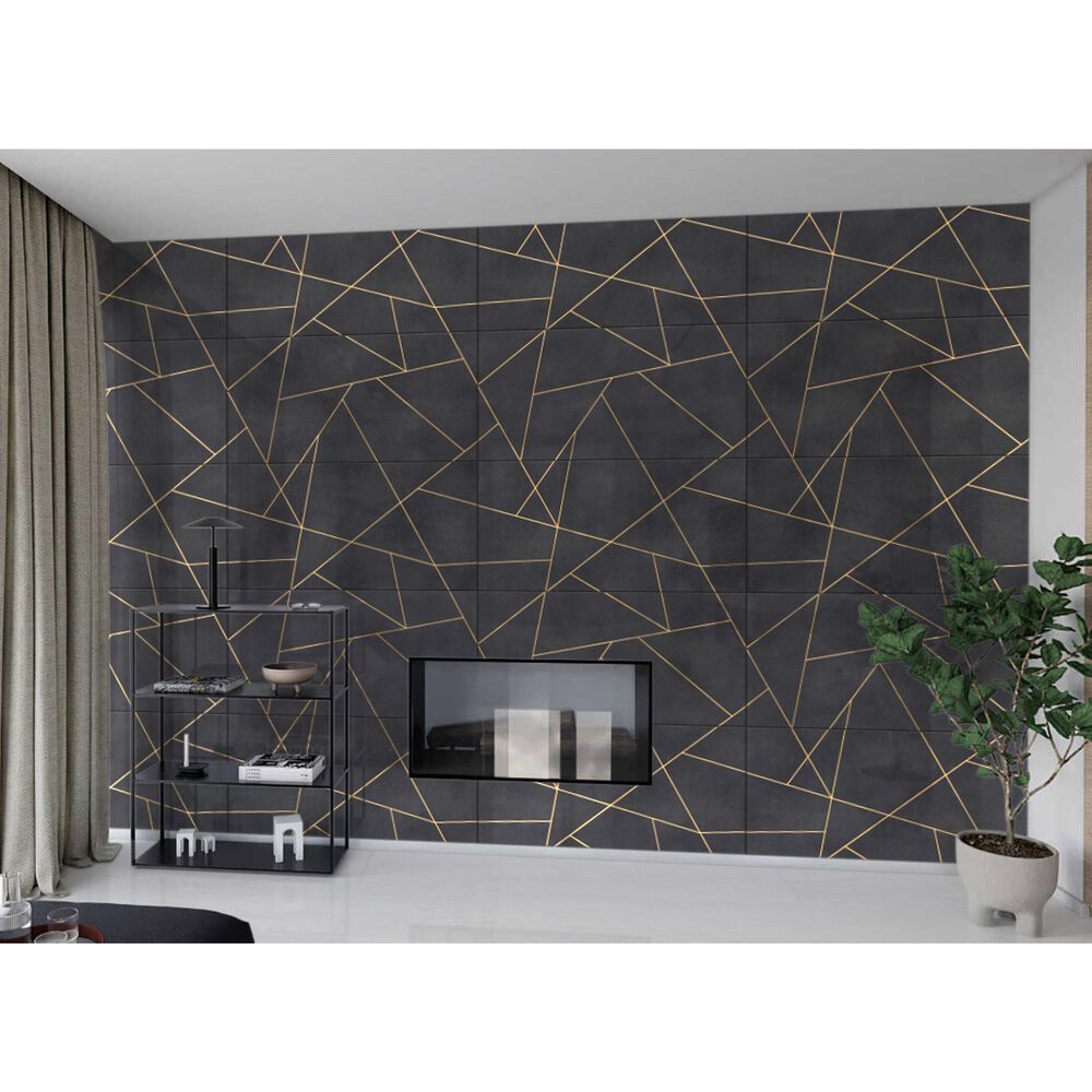 Soho Studio Artscape Ardesia and Gold Line 24" x 48" Porcelain Tile, , large