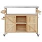 HOMLUX 50" Outdoor Kitchen Island in Natural and Stainless Steel, , large