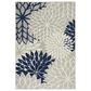 Nourison Aloha ALH05 3"6" x 5"6" Ivory and Navy Indoor/Outdoor Area Rug, , large