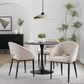 LumiSource Renee Arm Chair with Light Brown Fabric Cushion in Black (Set of 2), , large