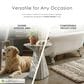 Furniture of America Karvyn 18" Travertine Side Table in Gray, , large