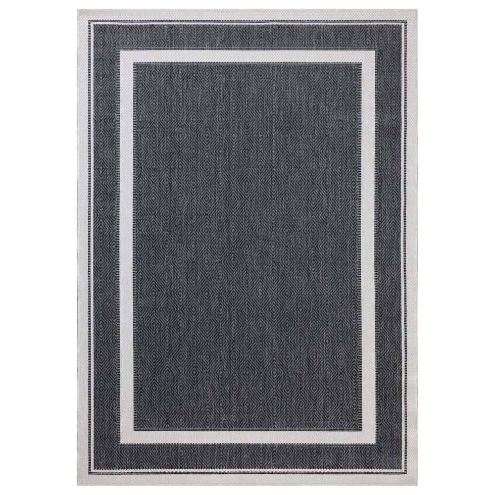 Loloi Easton Onyx and Ivory 6&#39;7&quot; x 9&#39;4&quot; Indoor/Outdoor Area Rug, , large