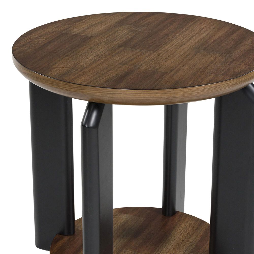 Ashley Kraeburn Round End Table in Brown and Black, , large