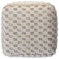 LR Home 18" Square Checkered Pouf in Black and Natural, , large