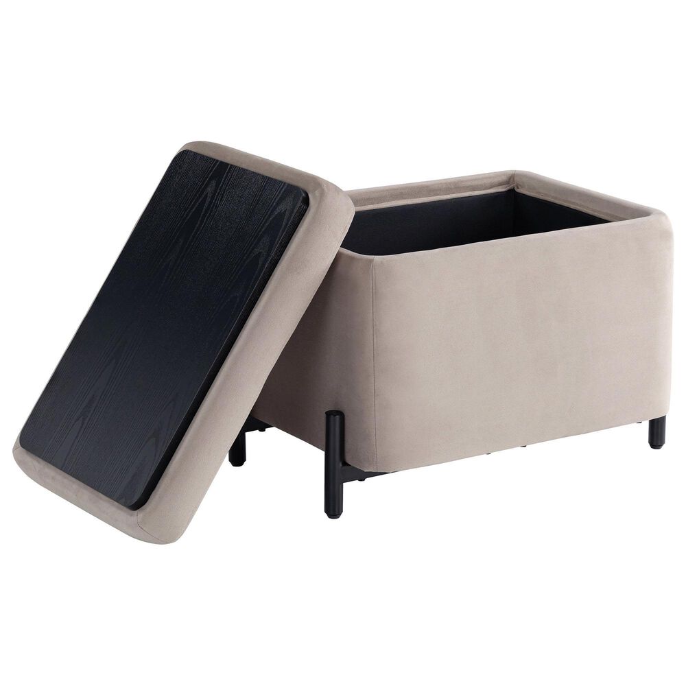 Lifestyle Solutions Kona Small Storage Ottoman in Taupe, , large