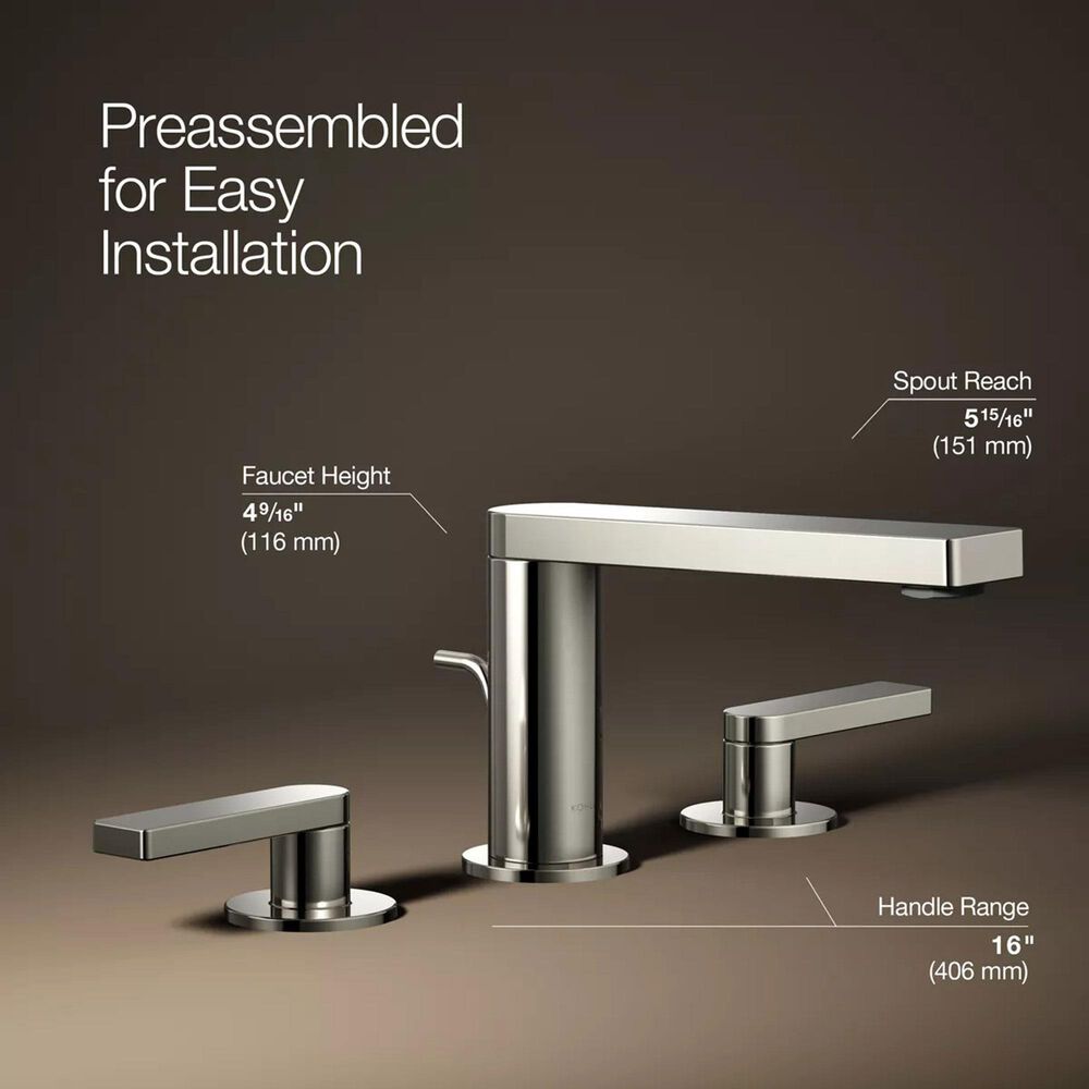 Kohler Composed Widespread Bathroom Sink Faucet in Vibrant Polished Nickel, , large