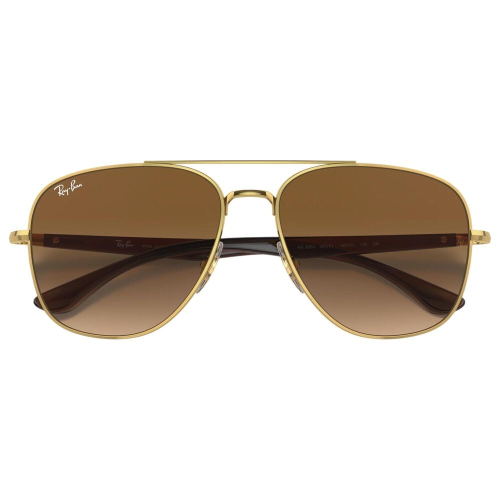 Rayban Glasses Sunglasses with Brown Lenses in Polished Arista Gold, , large