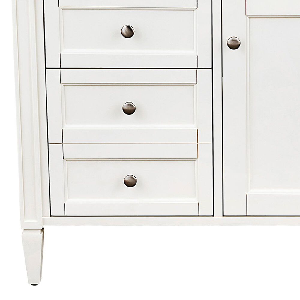 James Martin Vanities Brittany 36&quot; Single Bathroom Vanity in Bright White with 3 cm Arctic Fall Solid Surface Top and Rectangle Sink, , large
