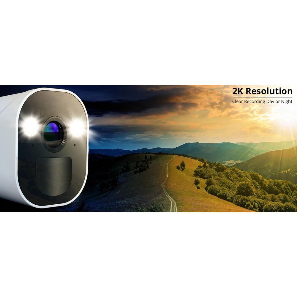 Night Owl Expandable Wi-Fi Security Hub with 3 Wire Free 2K Deterrence Cameras in White, , large