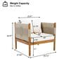 Hearth and Haven Outdoor Club Chair with Diamond Pattern Rope and Light Teak Frame in Cream (Set of 2), , large