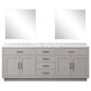 Lexora Home Abbey 84" Double Bathroom Vanity in Black Oak with 2 cm White Carrara Marble Top, Rectangular Sinks and 36" Mirrors, , large