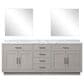 Lexora Home Abbey 84" Double Bathroom Vanity in Black Oak with 2 cm White Carrara Marble Top, Rectangular Sinks and 36" Mirrors, , large