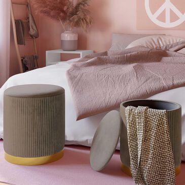 Tov Furniture Channeled Storage Ottoman in Grey (Set of 2), , large