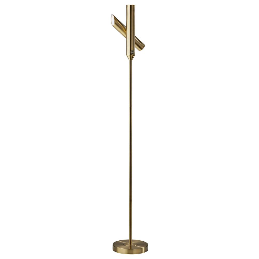 Adesso Vega LED Torchiere in Antique Brass, , large