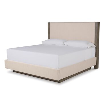 Millennium Anibecca Queen Upholstered Panel Bed in Taupe Gray, , large