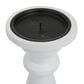 Maple and Jade 6", 8", 10" Turned Style Pillar Decorative Candle Holder in White (Set of 3), , large