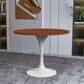 Leisuremod Verve 36" Round Dining Table with MDF Top in White and Cognac Brown - Table Only, , large