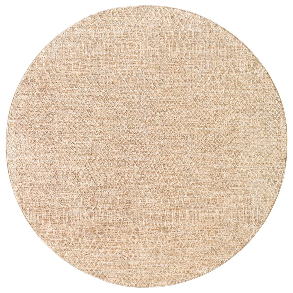 Surya Masterpiece MPC-2302 Beige, Tan and Medium Brown 6"7" Round Area Rug, , large
