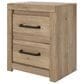 Ashley Brozmont Queen Platform Panel Bed with Two Nightstands in Natural Brown, , large