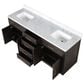 Lexora Home Abbey 72" Double Bathroom Vanity in Brown Oak with 2 cm White Carrara Marble Top and Rectangular Sinks, , large