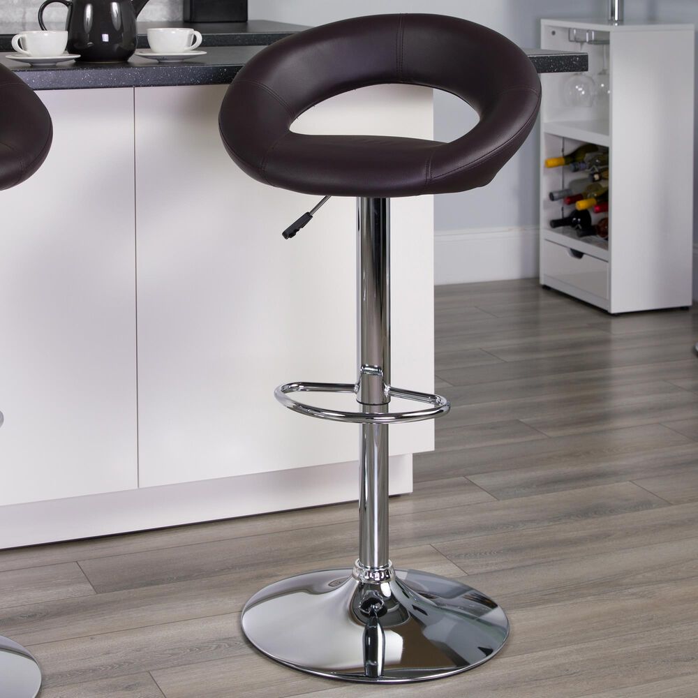 Flash Furniture Adjustable Barstool in Brown, , large