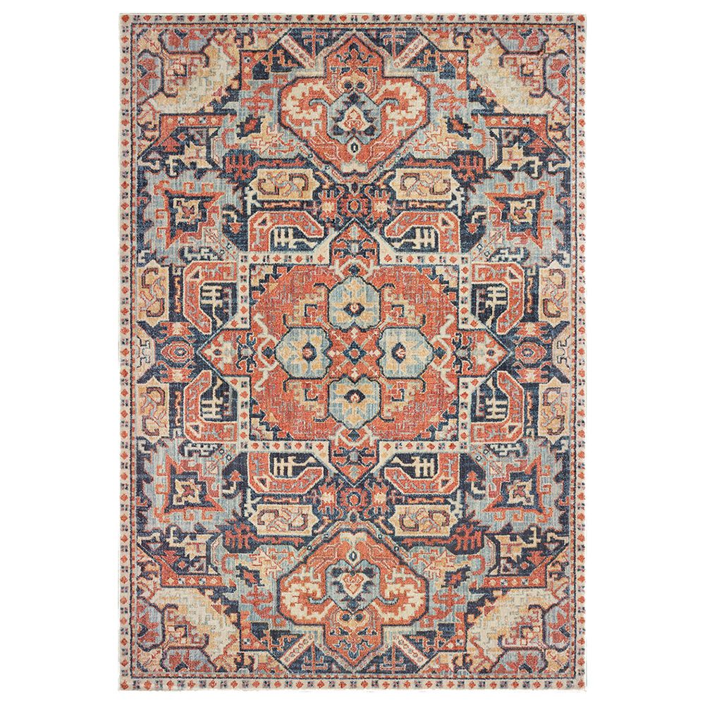 Oriental Weavers Pandora 49S 9"10" x 12"10" Blue and Orange Area Rug, , large