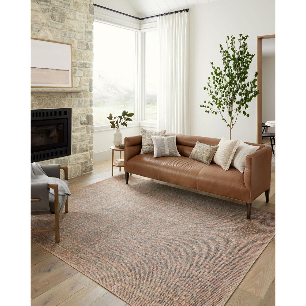 Angela Rose Aubrey 10&#39; x 14&#39; Blue and Terracotta Area Rug, , large