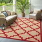 Oriental Weavers Cayman Sand and Red 5"3" x 7"6" Indoor/Outdoor Area Rug, , large