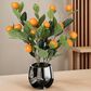 HOMLUX 19" Artificial Orange Fruit Plant with Faux Fruit and Silver Planter, , large