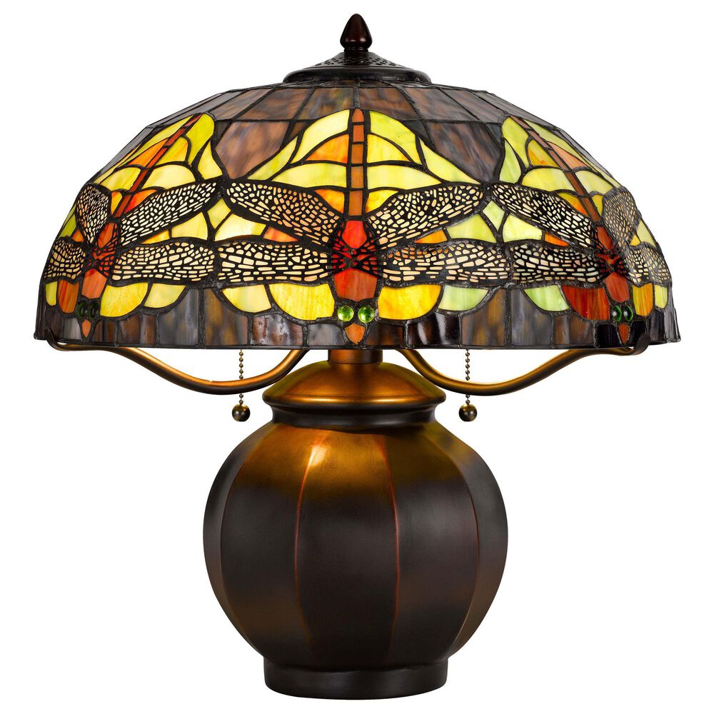 Cal Lighting 18" Tiffany Table Lamp in Dark Bronze, , large