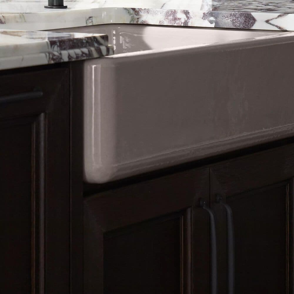 Kohler Whitehaven 35.75&quot; Single Bowl Farmhouse Kitchen Sink in Truffle, , large