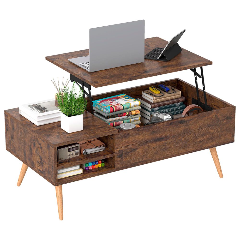 FDW Lift Top Coffee Table in Brown, , large