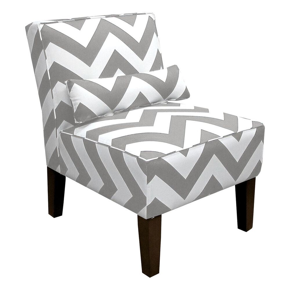 Skyline Furniture Armless Chair in Chevron Zippy Storm/Twill, , large