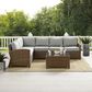 Crosley Furniture Bradenton 5-Piece Patio Sectional Set in Gray and Brown, , large