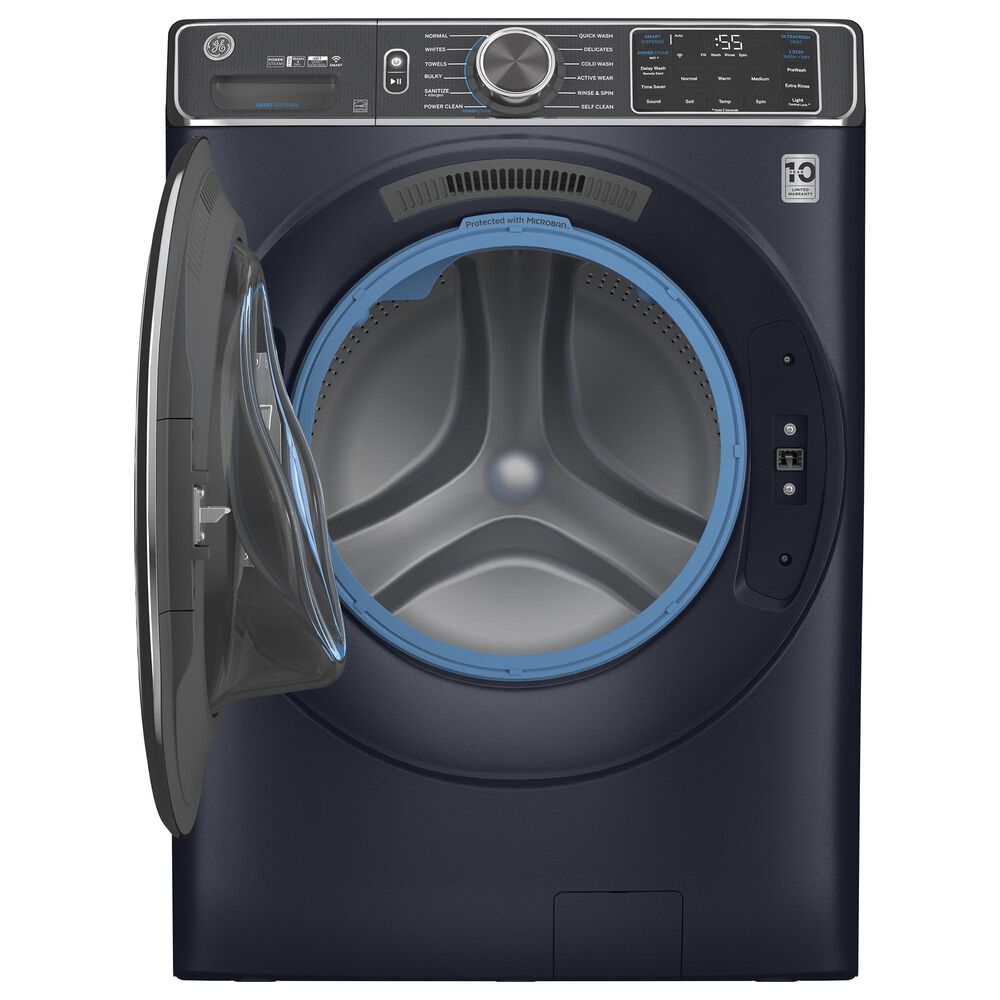 GE Appliances 5.0 Cu. Ft. Capacity Smart Front Load Steam Washer with SmartDispense UltraFresh Vent System with OdorBlock - Sapphire Blue, , large