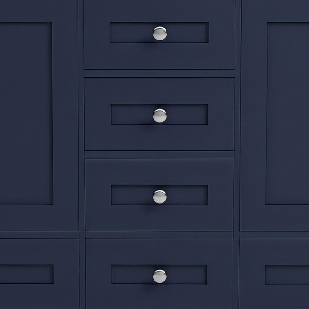 Lexora Home Dukes 60" Double Bathroom Vanity in Navy Blue with 2 cm White Cultured Marble Top and Rectangular Sinks, , large