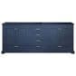 Lexora Home Dukes 80" Double Bathroom Vanity in Navy Blue with 2 cm White Cultured Marble Top and Rectangular Sinks, , large