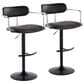 LumiSource Demi Swivel Adjustable Bar Stool with Black Upholstery in Black and Chrome (Set of 2), , large