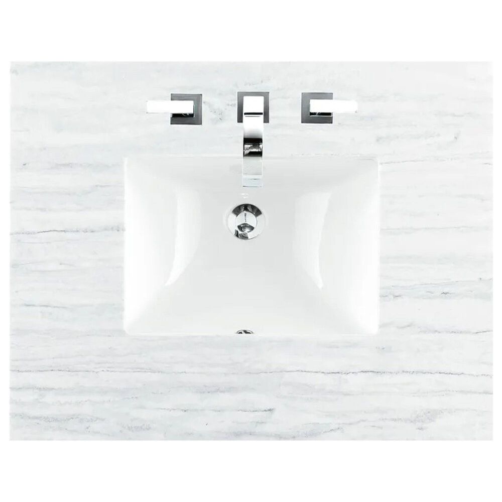 James Martin Vanities Brittany 36&quot; Single Bathroom Vanity in Bright White with 3 cm Arctic Fall Solid Surface Top and Rectangle Sink, , large