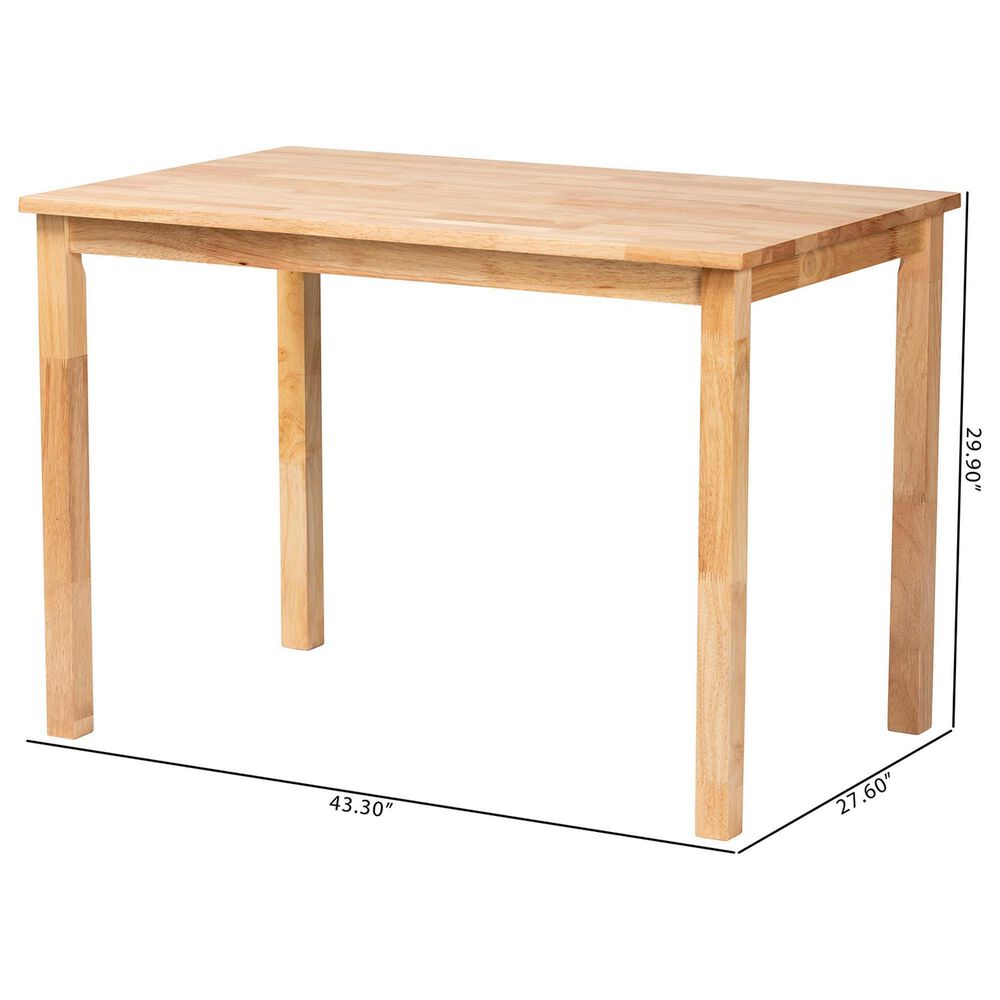 Baxton Studio Eveline Dining Table in Natural Brown - Table Only, , large
