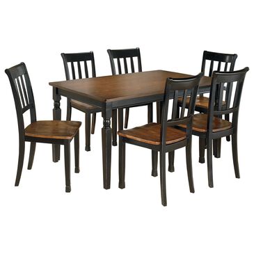 Ashley Owingsville 7-Piece Dining Set in Black and Brown, , large