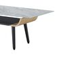 HOMLUX 47" Coffee Table with Marble Glass Top in Gray and Black, , large