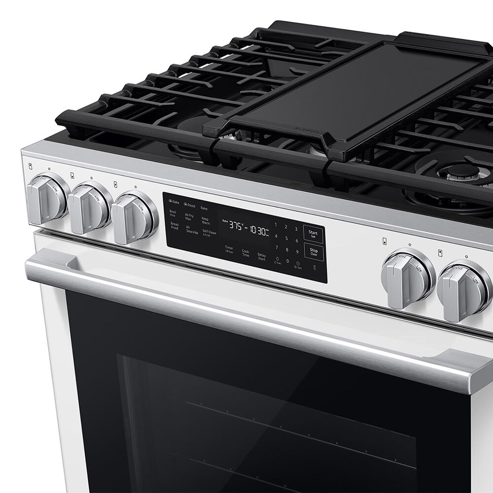 Samsung Bespoke 6.0 Cu. Ft. Smart Slide-In Gas Range with True Convection in White Glass, , large