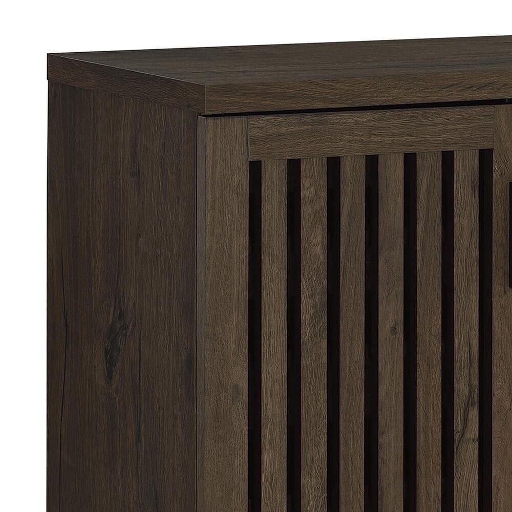 Coaster Brixton 6-Shelf Shoe Storage Cabinet in Smoked Oak and Black, , large